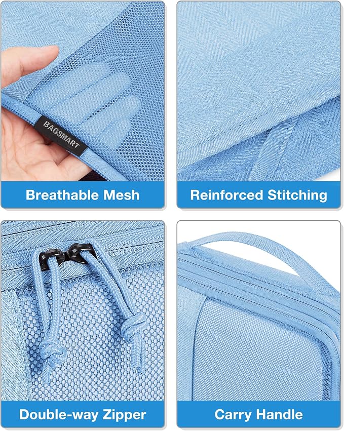 BAGSMART Compression Packing Cubes for Travel, 6 Set | Fits 20/24/28in Carry-On Suitcases, Compressible Bags Streamline Cruise Travel Essentials, Sturdy Handles, Machine Washable - Image 5