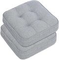 GOFORIT Chair Cushions Set of 2,Tufted Shredded Memory Foam Chair Pads, Non-Slip Seat Cushions with Removable Cover, 16'' x 16'', 2 Pack,Grey by Unknown