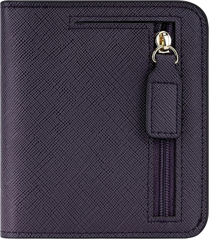 Gostwo Small Wallet for Women, Slim Bifold Credit Card Holder, Compact RFID Blocking Cash Wallet, Billfolds Thin Leather Zipper Pocket, Mini Wallet Gift for Ladies Teen Girls Travel with ID Window by Gostwo