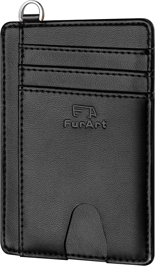 FurArt Slim Minimalist Wallet RFID Credit Card Holder for Men | slim minimalist compact rfid id window thin by FurArt