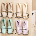 4Pack Wall Mounted Shoe Rack with Sticky Hanging Strips (Black) | Very Easy to Install no Need to Drill Hanging Shoe Organizer, for RV, Door,Entryway, Bathroom, Living Room, Mud Room, Laundry by PrimZootyDesign