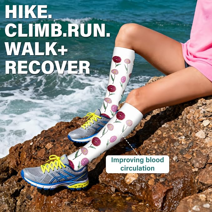 Acture 6 Pack Compression Socks for Women and Men - Knee High for Medical, Running, Nurses, Travel - Image 5