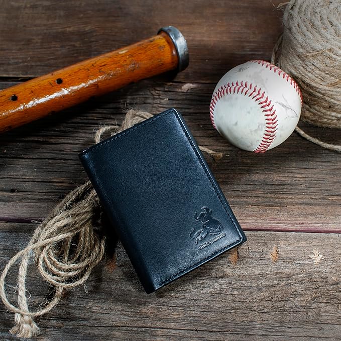 BULL GUARD Genuine Nappa Leather Trifold Wallet For Men RFID And ID Window, Double Cash Compartment with Secret Pocket, Soft Premium Top Grain Leather Black, Stylish & Secure Everyday Carry, Gift Box - Image 3