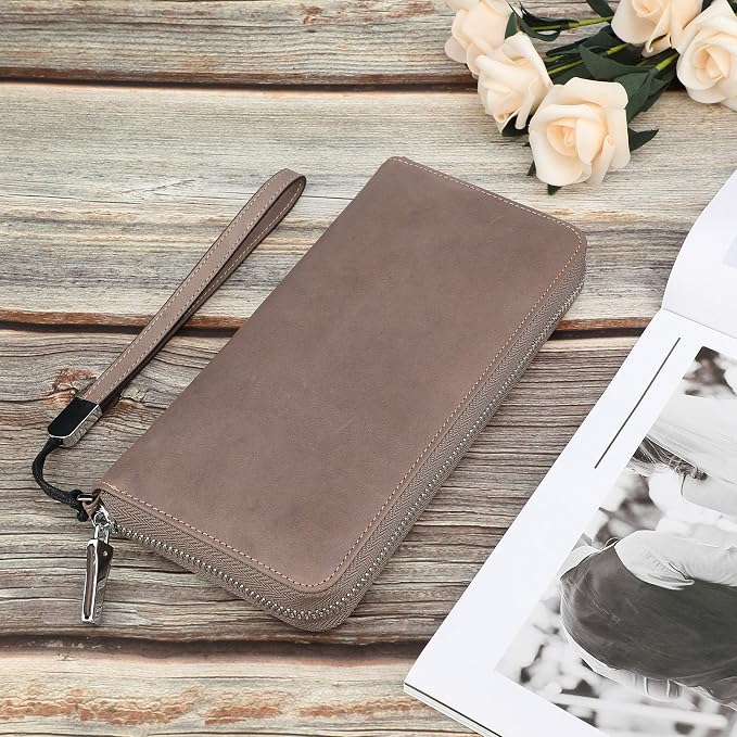 Small Compact Women Wallet RFID Blocking Genuine Leather Bifold Purse with ID Windows - Image 6