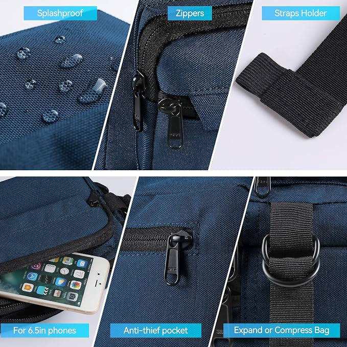 AGPTEK Fanny Pack for Women Men, RFID Large Capacity Waist Wallet Bag, Adjustable & Waterproof Bum Belt Pouch for Travel, Running, Shopping, Hiking, Dog Walking, Cycling, Climbing - Image 5