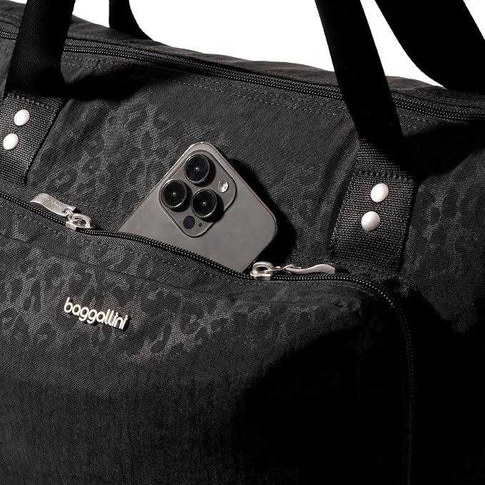 Baggallini Carryall Expandable Lightweight Travel Tote 22" Packable Folding Compact Nylon Washable Weekender w/Luggage Sleeve - Image 7