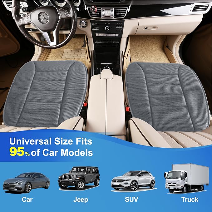 Lofty Aim Car Seat Cushion for Driving, Memory Foam Driver Seat Cushion | Car Seat Cushion for Long Driving, Automotive Seat Cushion for Pain Relief, Car Seat Pillow Fits Vehicles, Office, 4D Dgray - Image 3