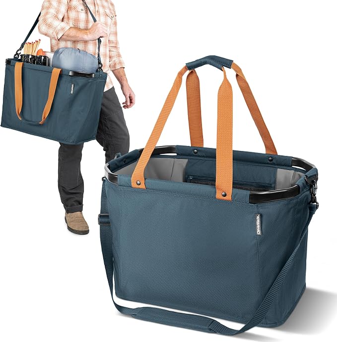 CleverMade Gear Hauler Pro Collapsible Tote Bag, 55L Outdoor Tote | Haul Bulky Gear Without Sagging | Aluminum Frame Holds 100 lb, While Shoulder and Crossbody Straps Offer Flexible Carry - Image 8