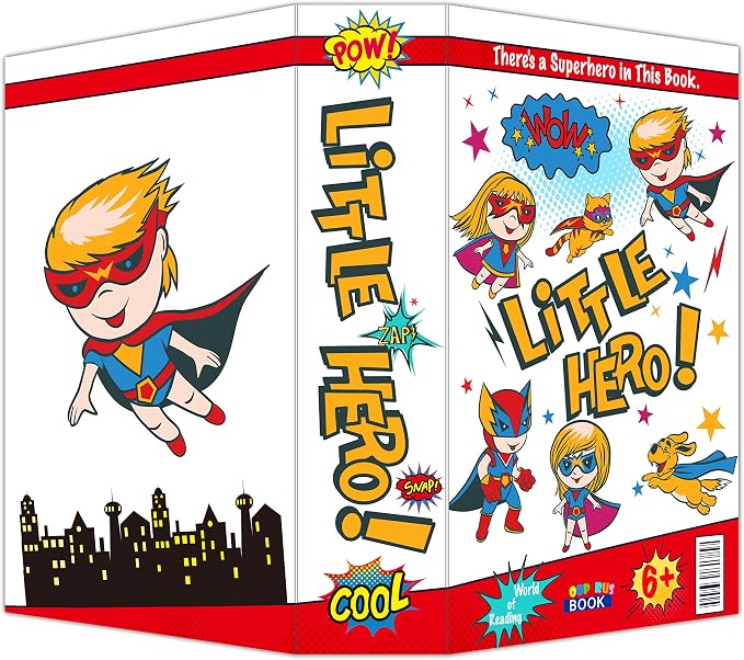 Little Hero Book Safe with Real Pages, Student Secret Compartment Items Storage Box with Classic Key Lock, Decorative Hidden Stash Box, Family Allowance Coin Bank, 9.3"x6.0"x2.3" - Image 5