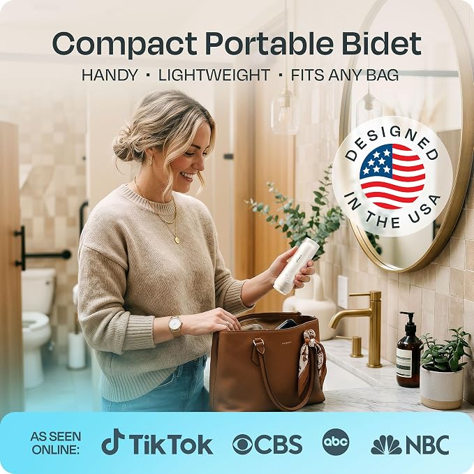 Portable Electric Bidet for Travel - Portable Bidet Rechargeable Handheld Sprayer with 3 High Pressure Modes, USB-C, Adjustable Nozzle & Extra Clean Kit, IPX6 Waterproof Peri Bottle (White) - Image 2