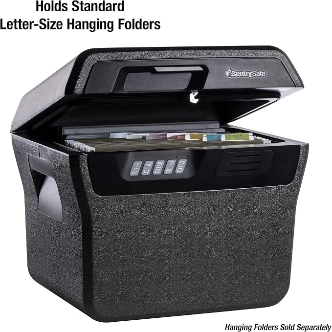 SentrySafe Charcoal Gray Waterproof and Fireproof Safe, Lock Box with Keypad for Documents and Hanging File Folders, Exterior: 14.1 x 16.6 x 13.8 Inches, ‎FHW40300 | Document and Hanging File Folder Storage With Fire/water Protection, Programmable Digi... - Image 5