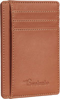 Travelambo Front Pocket Minimalist Leather Slim Wallet RFID Blocking Medium Size by Travelambo