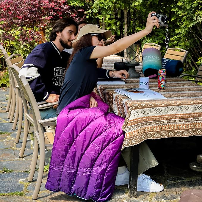 Puffy Camping Blanket,Large Camp Blanket Outdoor Camping Quilt Waterproof | Lightweight Printed Warm Packable Down Alternative Blanket for Camping,Traveling, Stadium, Hiking, Picnics - Image 6