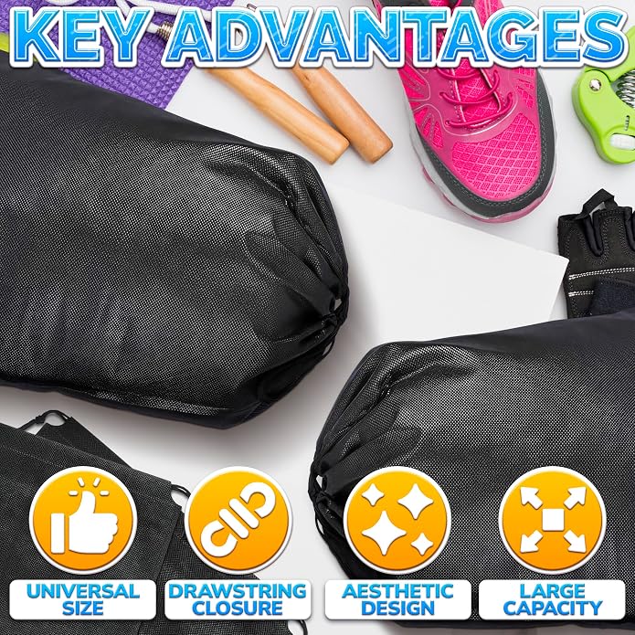 Travel Shoe Bags for Packing in Suitcase, 10 Pcs, Breathable Fabric | Shoe Bags for Travel, Non Woven Fabric, Drawstring, 15.75 x 11.80 in, Dust Proof, for Sneakers, Heels, Gym & Dance Shoes - Image 4