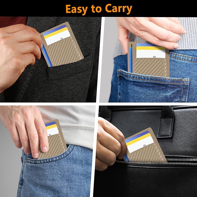 Travelambo Slim Minimalist Wallet for Men, RFID Blocking Credit Card Holder, Front Pocket ID Card Case, Gifts for Men, Husband, Boyfriend, Teenage - Image 8
