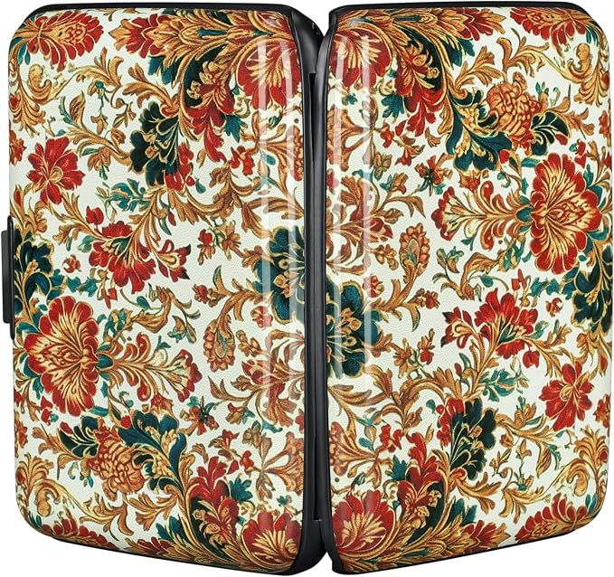 RFID Aluminum Wallet Credit Card Protector Case Holder for Men Women | Mini RFID Aluminum Wallet Credit Cards Holder Business Card Case Metal ID Case for Men Women(Carpet Pattern) - Image 3