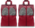 Shoe Bags For Travel, Used As For Storage or Shoe Travel Bag, Space Saving When Travelling With This Travel Shoe Bags For Packing, Featuring Waterproof Nylon Sneaker Bag. (Red, 2 Pack, Large) by HANOZI