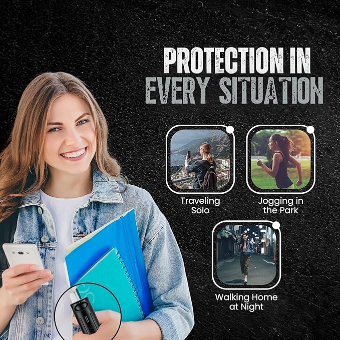 Police Magnum Personal Safety Alarm & Pepper Spray Combo Self Defense Pack for Women- Loud 135db Siren with Light & Max Strength Flip Top Pepper Spray Protection - Image 6