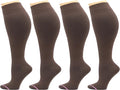 Dr. Motion 4 Pairs Women's Plus Size Wide Calf Compression Knee High Socks Graduated Support by Dr.+Motion