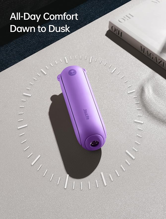 JISULIFE Portable Handheld Fan, 3 In 1-Fan, Power Bank, Flashlight, Purple | Mini Cooling Essential for Outdoor, Small, On-the-Go Pocket Hand Design, 24 Hours, Auto Shut-Off Safety Soft Blade - Image 6