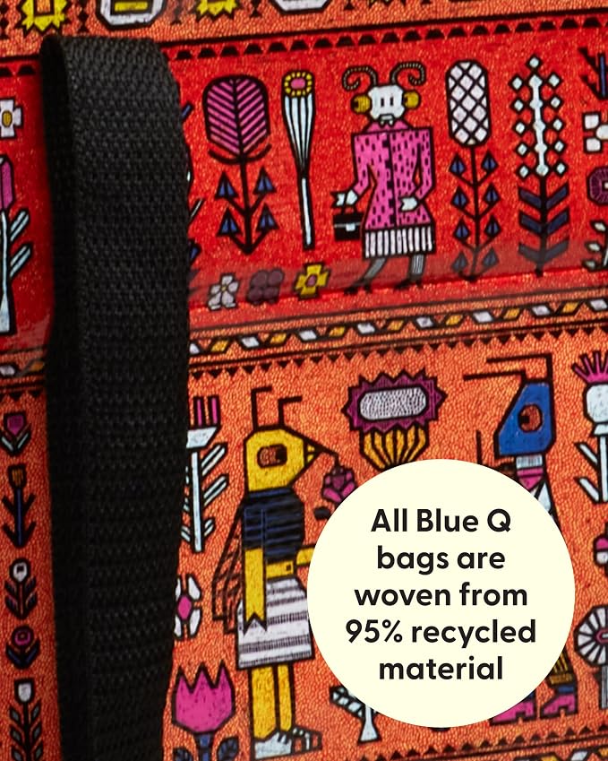 Blue Q Reusable Shoulder Tote Bag – Carry Everywhere Bag with a Hefty Zipper, Durable, Fun Design, 95% Recycled Material - Image 3