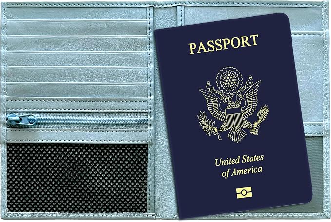 Chambray RFID Genuine Leather Passport Wallet by 123CheapChecks