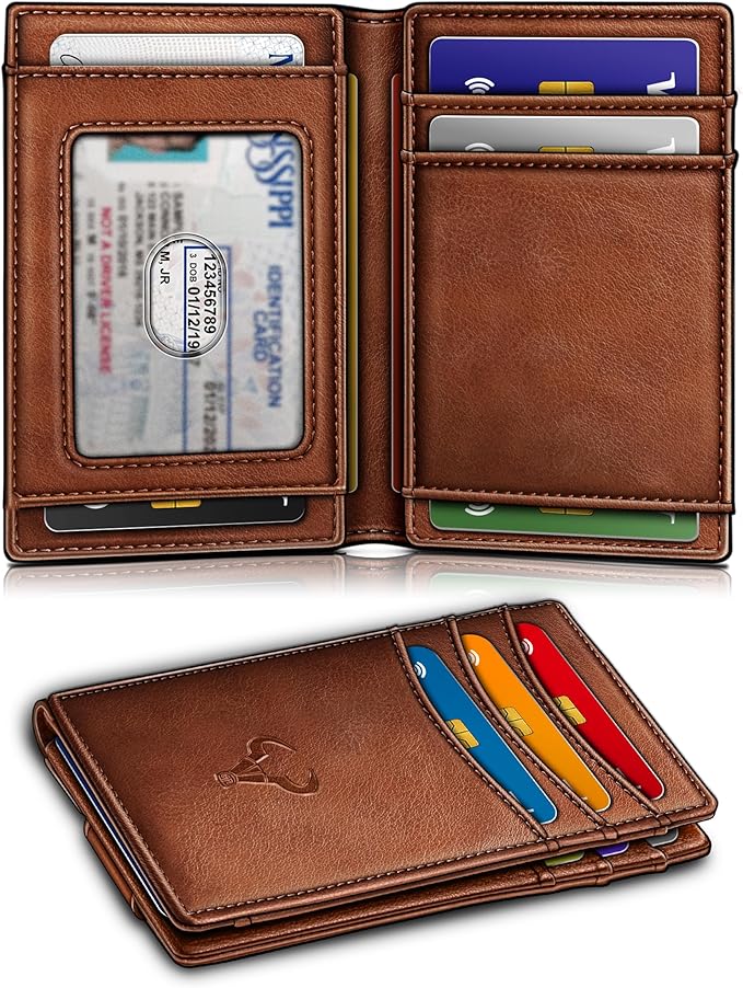 BULLIANT Magnetic Slim Leather Pocket Wallet Money Clip For Men 12Cards | RFID Blocking | Easy Access | Gift Boxed - Image 2