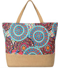 Trifabricy Beach Bags for Women,Waterproof Straw Beach Tote Bag With Zipper | Spacious Storage Capacity, Secure Zipper Closure, Reinforced Carry Handles, Stylish Printed Design For Outdoor Activities by Trifabricy