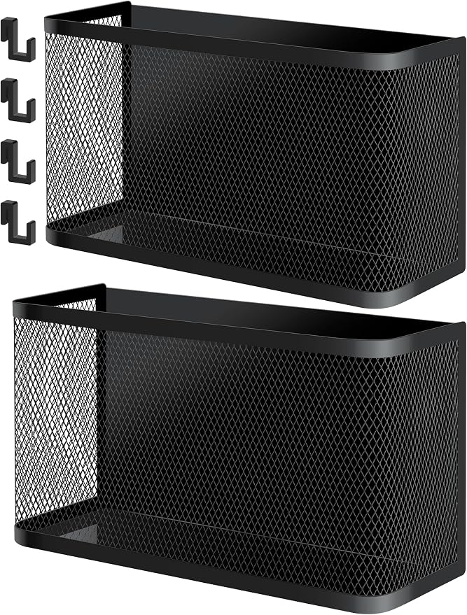 Magnetic Storage Basket Set, 2-Pack Dryer Ball Holder | Medium & Small: Attach to Fridge or Any Metal Surface in Seconds, No Hardware Needed by NiHome