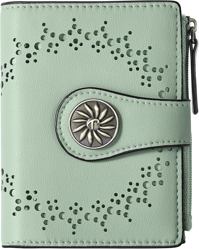 Tipmile Small Wallet for Women Bifold RFID Blocking Card Holder Leather Wallets with Zipper Coin Pocket by Tipmile
