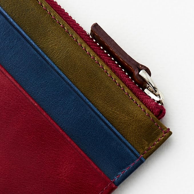 RFID Blocking Zipper Wallet, Slim Business Card Holder, Men & Women, Handcrafted Full-Grain Leather, Gift Box & Pouch, Christmas & Birthday, Burgundy (Plus Colors) - Image 6