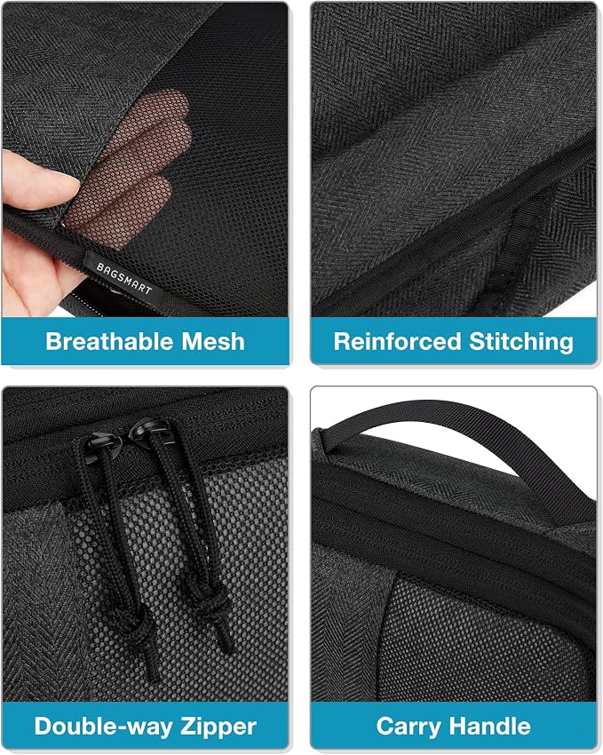 BAGSMART Compression Packing Cubes for Travel, 4 Set Luggage Organizer Bags | Fits 20/24/28in Carry-On Suitcases, Compressible Bags Streamline Cruise Travel Essentials, Sturdy Handles, Machine Washable - Image 6