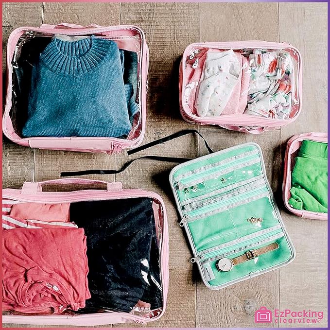 Clear Packing Cubes set of 4 / Packs 7-10 Days of Clothes/Premium PVC Plastic Storage Bags - Image 8