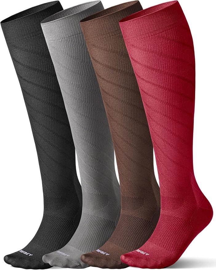 Seamless Moderate Compression Socks for Women & Men 15-20 mmHg - Knee High Support for Circulation, Fatigue Relief by Bbfrey