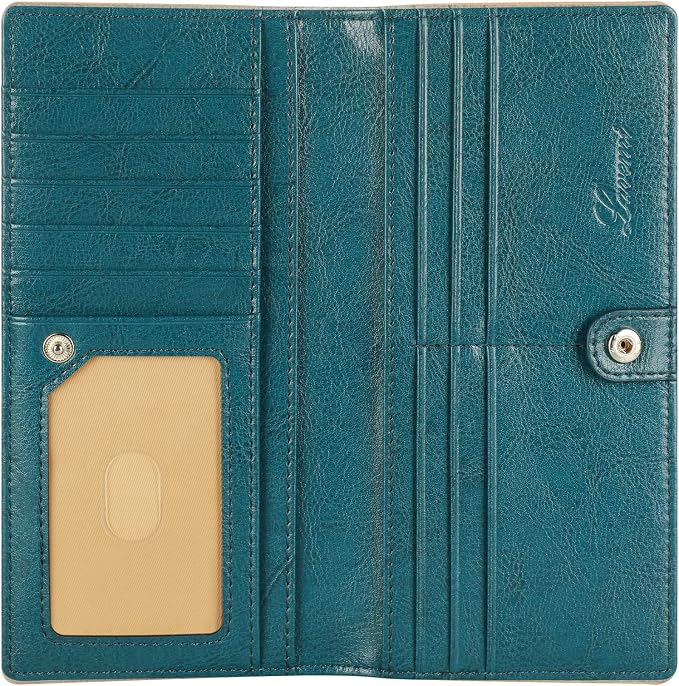 Ultra Slim Thin Leather Women Wallet RFID Blocking Credit Card Holder Bifold Long Ladies Billfold - Image 3