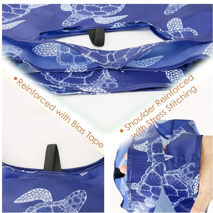 BeeGreen Animal Reusable Shopping Bags Grocery Totes 10 Pack with Zipper Carry Pouch Cute Shopper Bags XLarge Machine Washable Durable Gifts for Animal Lovers Women - Image 5