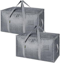 BALEINE 2-Pack Oversized Moving Bags with Reinforced Handles, Heavy-Duty Storage Tote for Clothes, Moving Supplies (Winter Grey, 2-Pack) by BALEINE