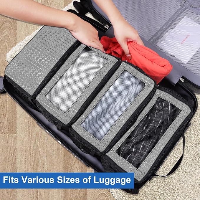 Olosar Suitcase Organizer, Travel Luggage Organizer Portable Hanging Travel Shelves Collapsible Hanging Packing Cubes for Carry on Suitcase - Image 3
