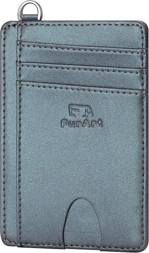 FurArt Slim Minimalist Wallet RFID Credit Card Holder for Men | slim minimalist compact rfid id window thin by FurArt