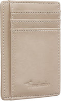 Travelambo Front Pocket Minimalist Leather Slim Wallet RFID Blocking Medium Size by Travelambo
