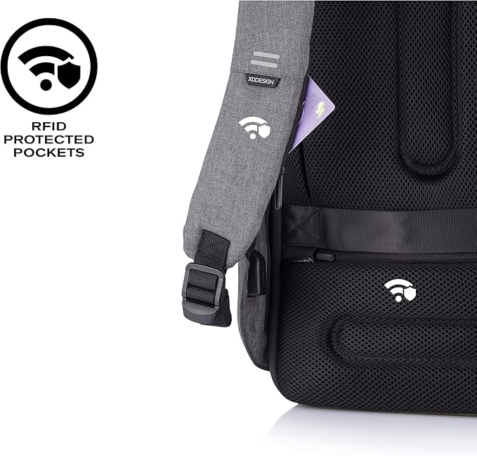 XDDesign Bobby Hero 16 Liter Anti Theft Laptop Backpack, Padded 15.6" Laptop Sleeve, Recycled Material, Water Repellent, USB Charging Port, Travel Carry on Flight Approved for Men&Women - Image 9