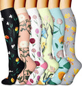 CHARMKING 6 Pairs-Compression Socks for Women & Men Circulation Best Support for Nurses, Running, Athletic,Flight Travel by CHARMKING