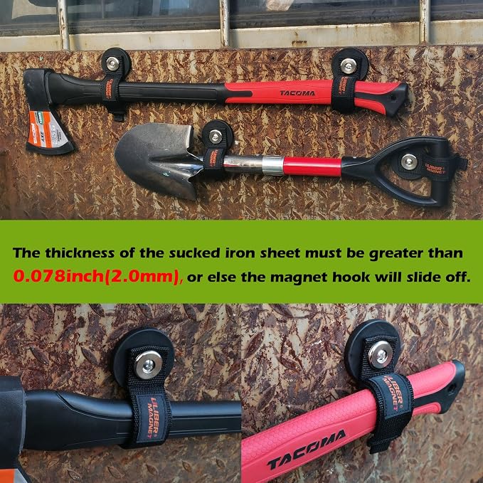 ULIBERMAGNET Strong Magnetic Storage Straps,Heavy Duty Magnetic Garage Storage Tool Organizer,Extension Cord, Cable, Rope,Tools for Garage,Pick-up,RV and Workshop(2 Pack/1.69INCH) - Image 6