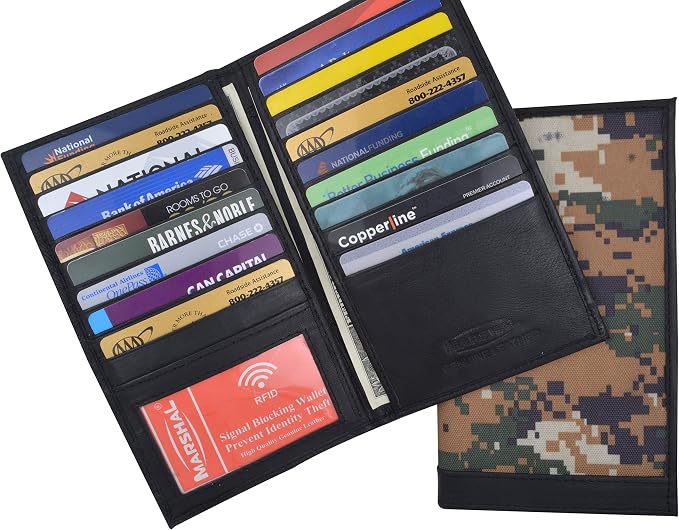 Marshal Bifold Leather RFID Blocking Credit Card Id Holder Wallet(CAMOUFLAGE) - Image 3