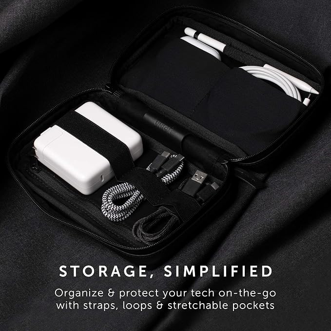 Native Union Stow Organizer – Premium Travel Tech Kit Crafted with Durable Canvas – Keep Essentials Organized with Flexible Storage & Quick-Access Pocket for Cables, Chargers, SIM Cards & More (Slate) - Image 6