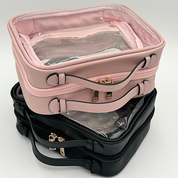 JAZD Clear Makeup Bag Toiletry Bag for Women Cosmetic Case Large Capacity Travel Make Up Bag Organizer Transparent Storage Compartment TSA Approved - Image 6