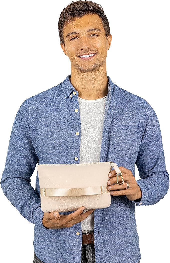 BlueHills Lightweight Travel Blanket Pillows Compact for Two Airplane Traveling Essentials Flight Throws in Bag case with Backpack Clip Compact Large Plane Accessories – Gray and Beige - Image 9