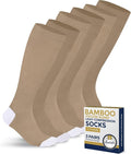 Pembrook® Bamboo Viscose Light Compression Socks - 3 Pairs | 8-15 mmhg Compression Socks | Knee High Comfort Support Socks by Pembrook