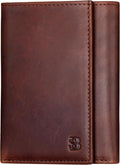 SERMAN BRANDS Trifold Wallet for Men - RFID Blocking Full Grain Leather, 11 Card Slots & ID Window, Slim Everyday Carry, Durable Stitching, Gift for Him by SERMANBRANDS