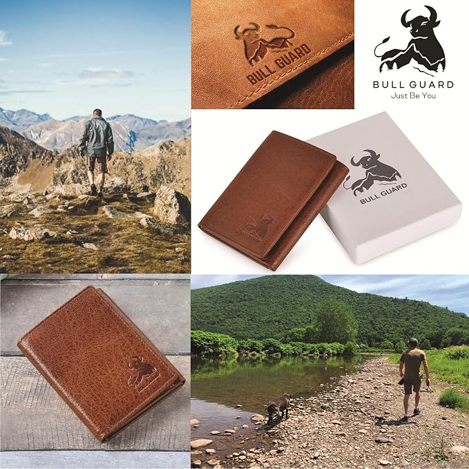 BULL GUARD Leather Trifold Wallets For Men with ID and RFID Blocking Crafted with Buffalo Top Grain Cowhide Premium Leather with Tight Stitching - Compact, Durable and Secure Everyday Carry - Image 6